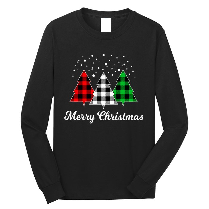 Christmas Tree Plaid Christmas Tree Merry Christmas Tree Long Sleeve Shirt