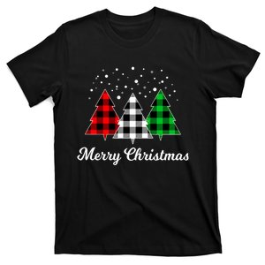 Christmas Tree Plaid Christmas Tree Merry Christmas Tree T-Shirt