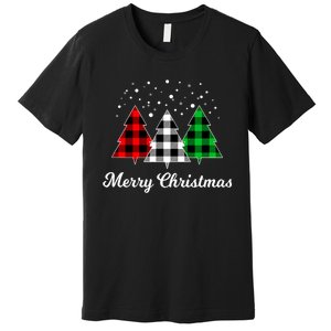 Christmas Tree Plaid Christmas Tree Merry Christmas Tree Premium T-Shirt