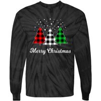 Christmas Tree Plaid Christmas Tree Merry Christmas Tree Tie-Dye Long Sleeve Shirt