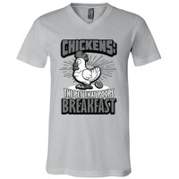 Chickens The Pet That Poops Breakfast Funny Chicken V-Neck T-Shirt