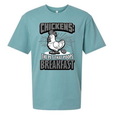 Chickens The Pet That Poops Breakfast Funny Chicken Sueded Cloud Jersey T-Shirt