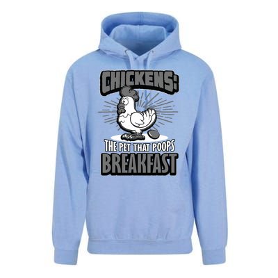 Chickens The Pet That Poops Breakfast Funny Chicken Unisex Surf Hoodie