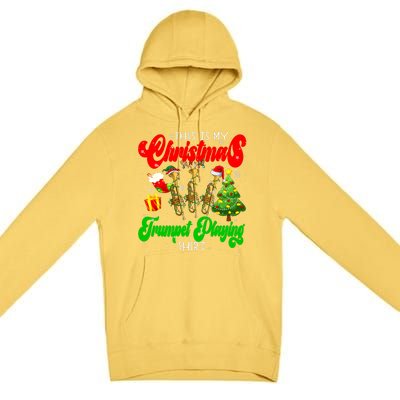 Christmas Trumpet Play Three Santa Elf Trumpets Premium Pullover Hoodie