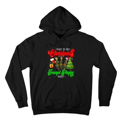 Christmas Trumpet Play Three Santa Elf Trumpets Hoodie