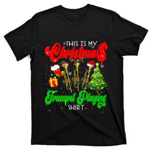 Christmas Trumpet Play Three Santa Elf Trumpets T-Shirt