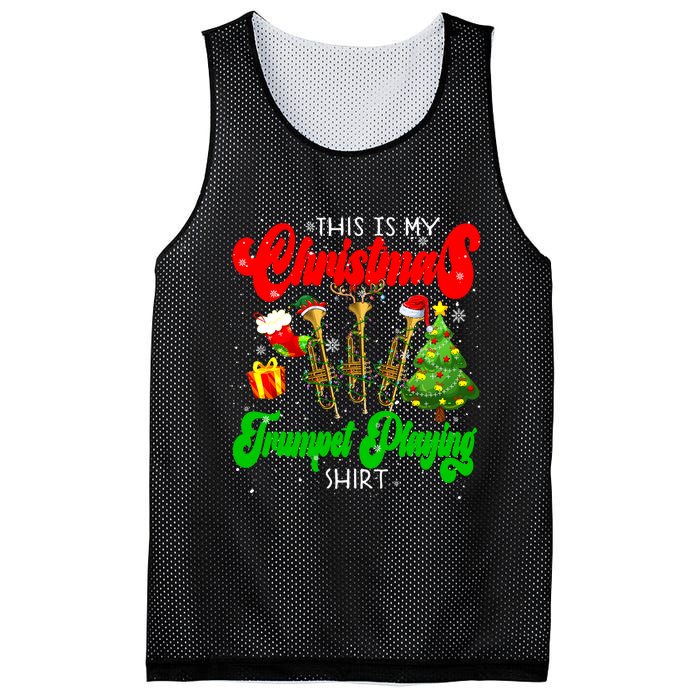 Christmas Trumpet Play Three Santa Elf Trumpets Mesh Reversible Basketball Jersey Tank