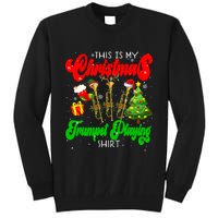 Christmas Trumpet Play Three Santa Elf Trumpets Tall Sweatshirt