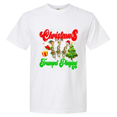 Christmas Trumpet Play Three Santa Elf Trumpets Garment-Dyed Heavyweight T-Shirt