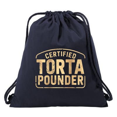 Certified Torta Pounder Latino Quote Retro Front And Back Drawstring Bag
