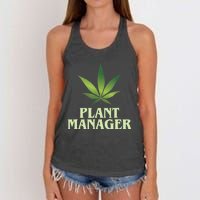 Cannabis TShirt Plant Manager Funny Marijuana Gift Women's Knotted Racerback Tank