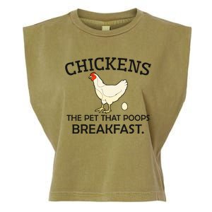 Chickens The Pet That Poops Breakfast Funny Chicken Gift Garment-Dyed Women's Muscle Tee