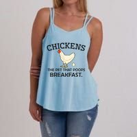 Chickens The Pet That Poops Breakfast Funny Chicken Gift Women's Strappy Tank