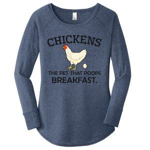 Chickens The Pet That Poops Breakfast Funny Chicken Gift Women's Perfect Tri Tunic Long Sleeve Shirt