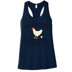 Chickens The Pet That Poops Breakfast Funny Chicken Gift Women's Racerback Tank