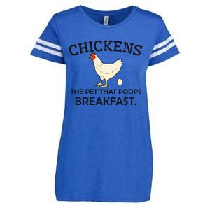 Chickens The Pet That Poops Breakfast Funny Chicken Gift Enza Ladies Jersey Football T-Shirt