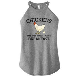 Chickens The Pet That Poops Breakfast Funny Chicken Gift Women's Perfect Tri Rocker Tank