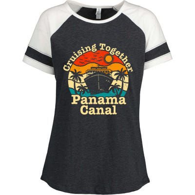 Cruising Together Panama Canal 2024 Family Trip Vacation Enza Ladies Jersey Colorblock Tee