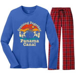 Cruising Together Panama Canal 2024 Women's Long Sleeve Flannel Pajama Set 