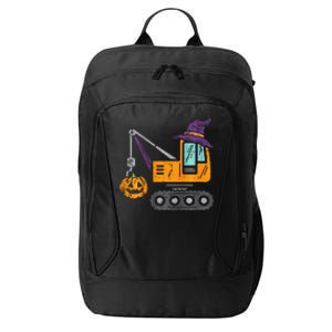 Crane Truck Pumpkin Baby Halloween City Backpack