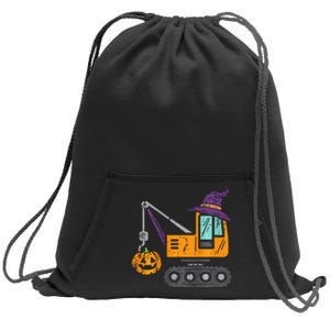 Crane Truck Pumpkin Baby Halloween Sweatshirt Cinch Pack Bag