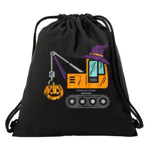 Crane Truck Pumpkin Baby Halloween Drawstring Bag