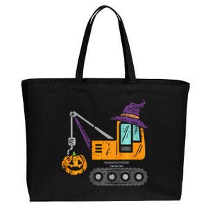 Crane Truck Pumpkin Baby Halloween Cotton Canvas Jumbo Tote