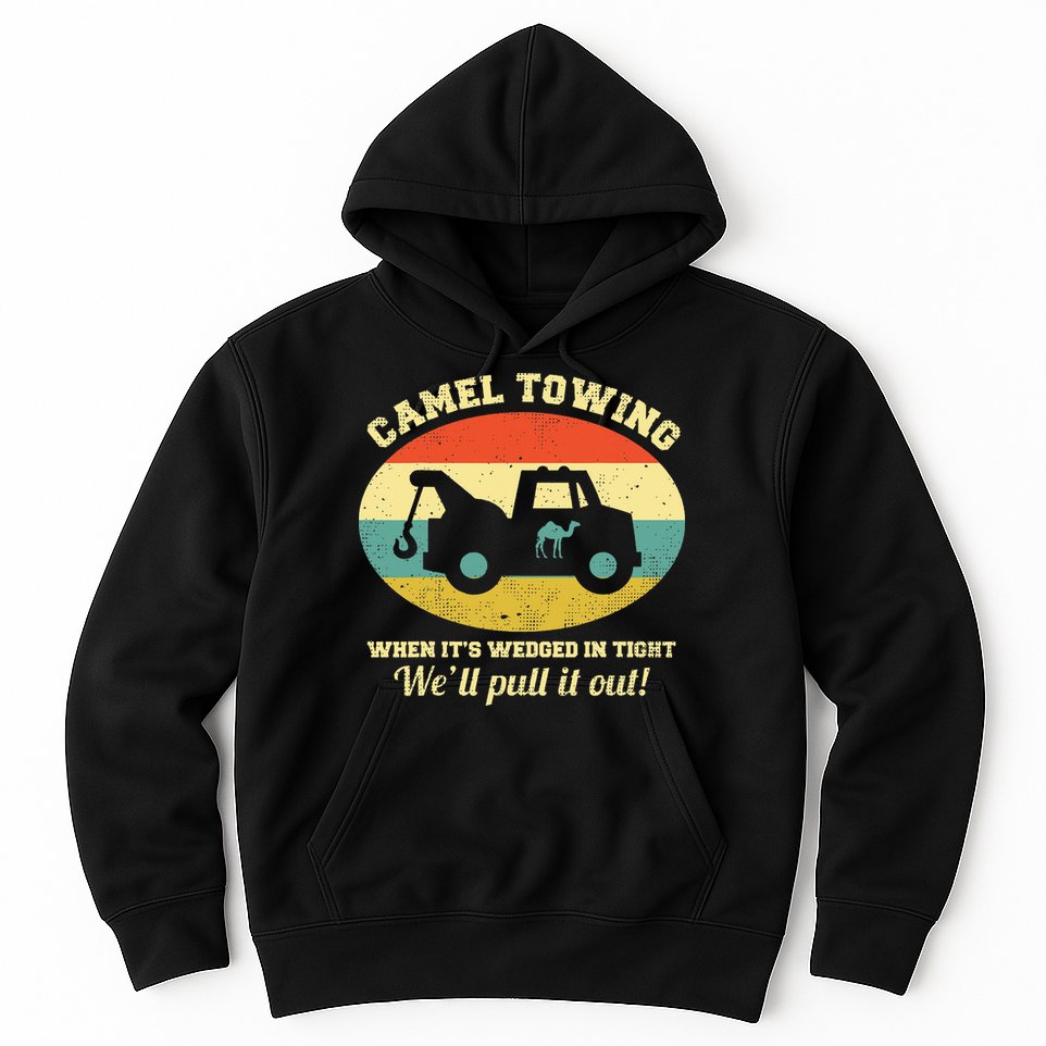 Camel Towing Retro Adult Humor Hoodie