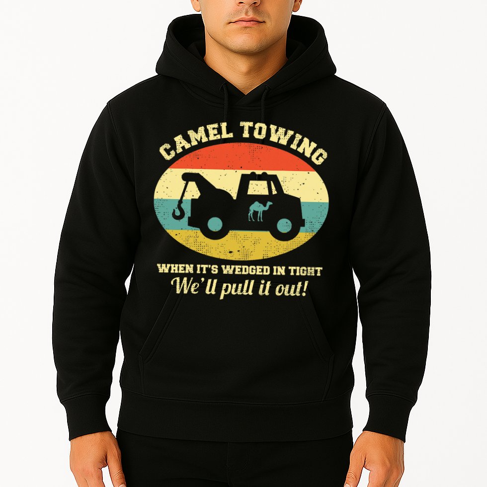Camel Towing Retro Adult Humor Hoodie