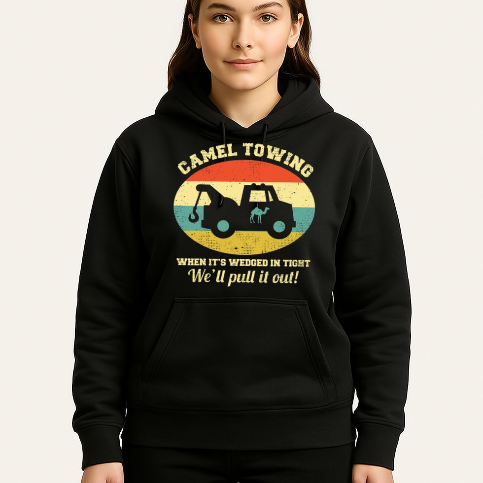 Camel Towing Retro Adult Humor Hoodie