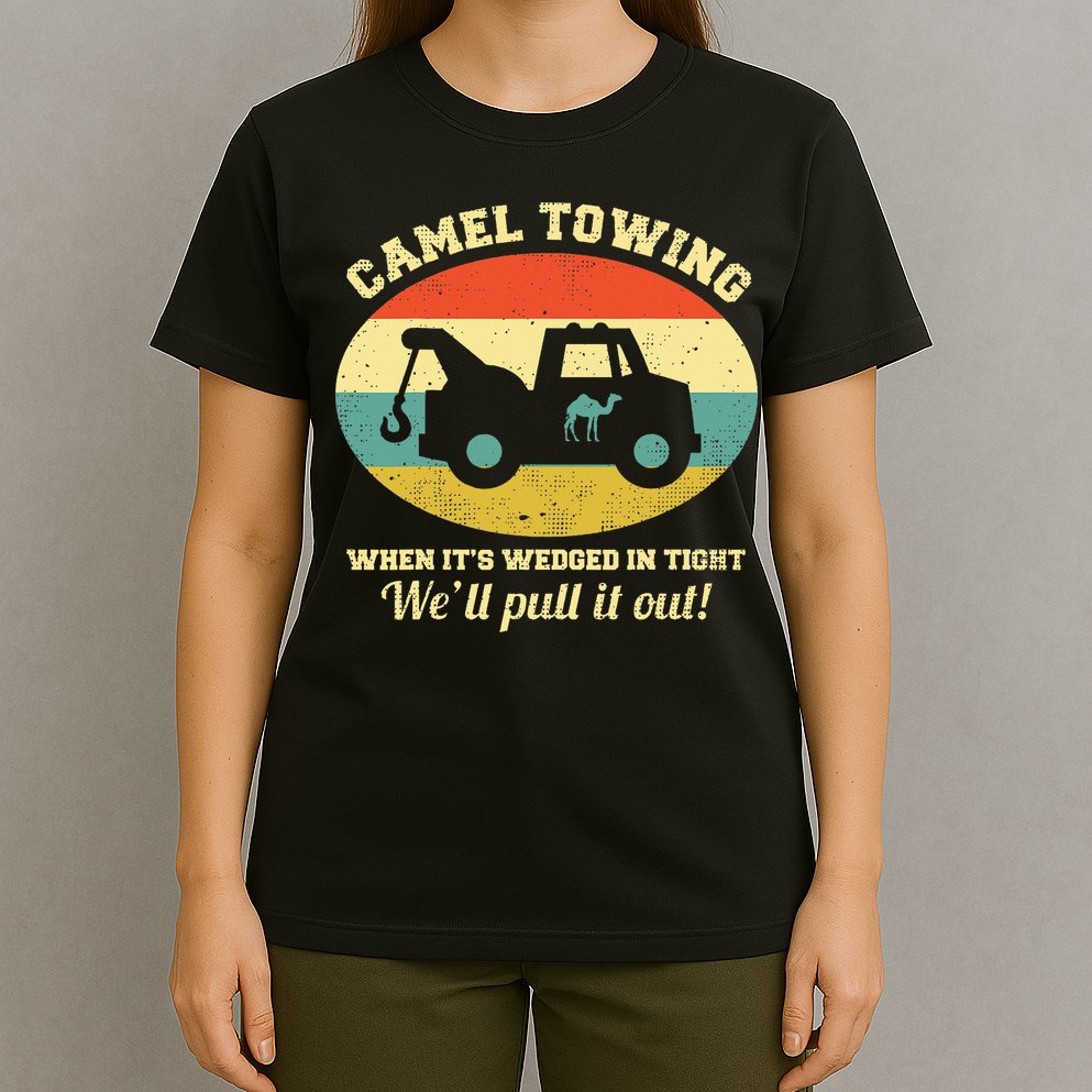 Camel Towing Retro Adult Humor T-Shirt