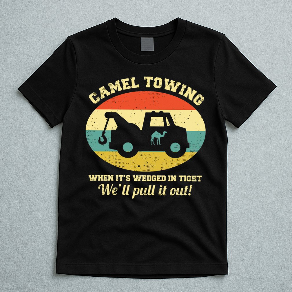 Camel Towing Retro Adult Humor T-Shirt