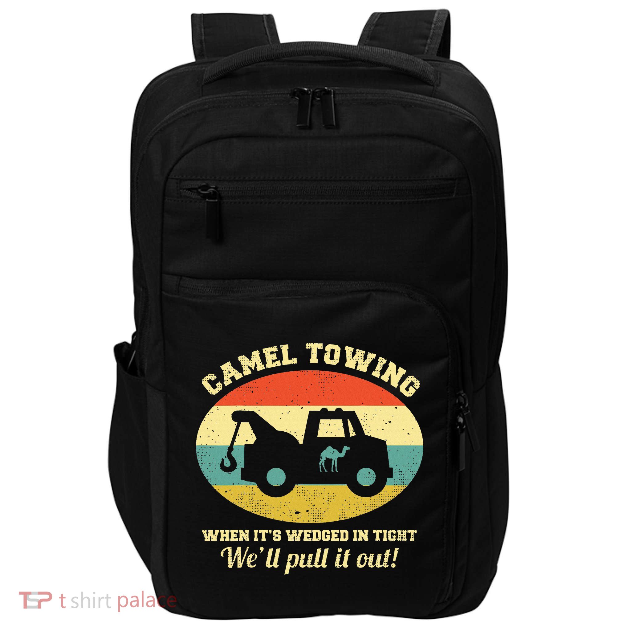 Camel Towing Retro Adult Humor Impact Tech Backpack