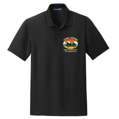 Camel Towing Retro Adult Humor Dry Zone Grid Polo