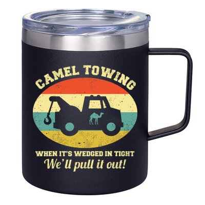 Camel Towing Retro Adult Humor 12oz Stainless Steel Coffee Mug