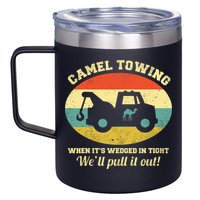 Camel Towing Retro Adult Humor 12oz Stainless Steel Coffee Mug