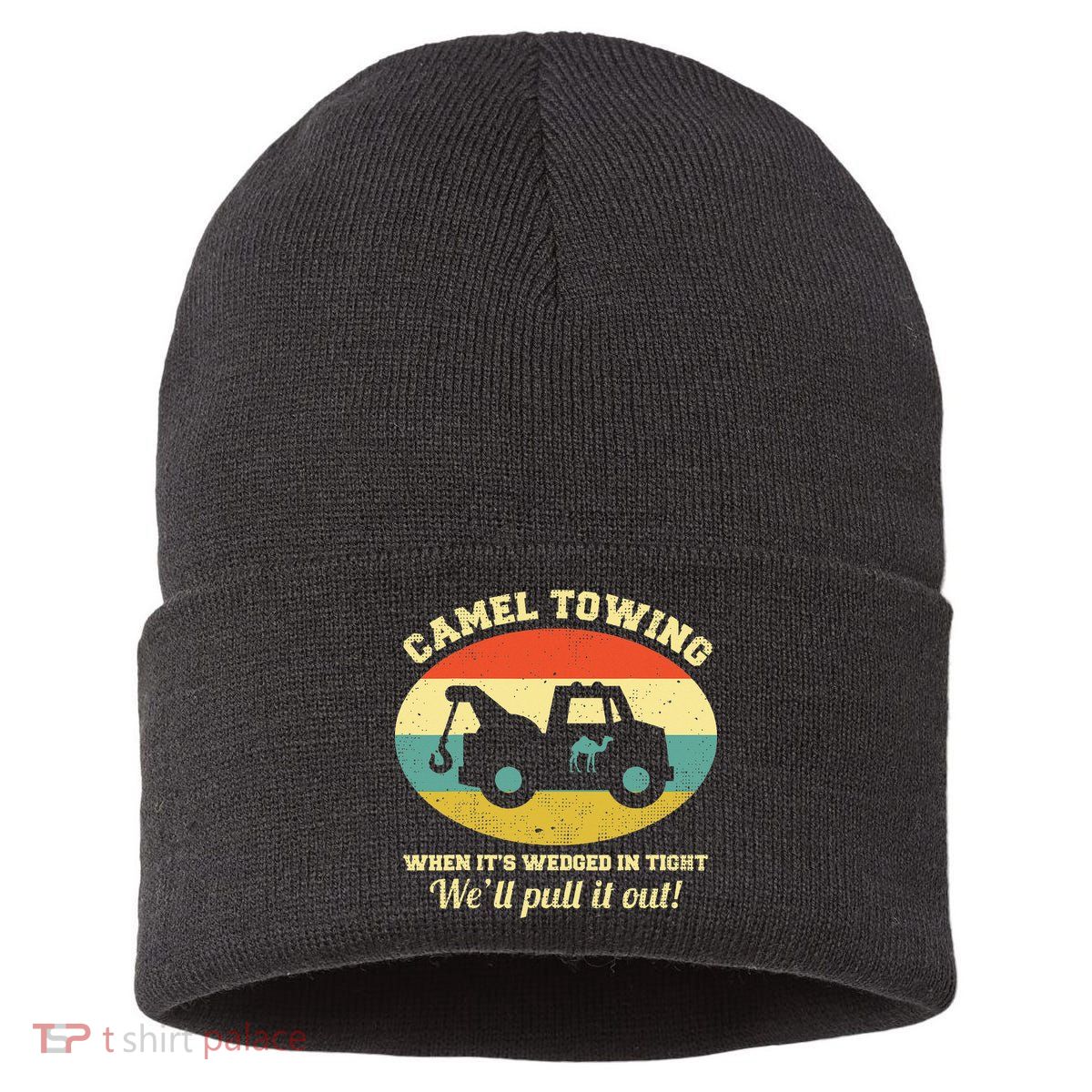Camel Towing Retro Adult Humor Sustainable Knit Beanie