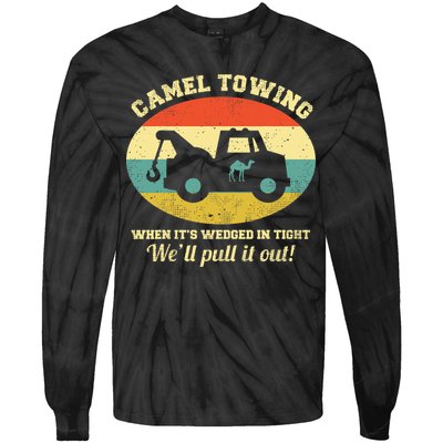 Camel Towing Retro Adult Humor Tie-Dye Long Sleeve Shirt