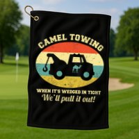 Camel Towing Retro Adult Humor Golf Towel