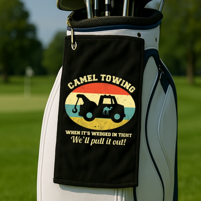 Camel Towing Retro Adult Humor Golf Towel