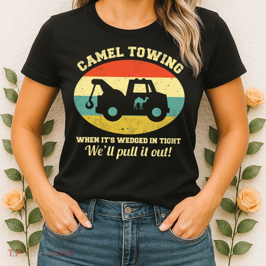 Camel Towing Retro Adult Humor Womens T-Shirt