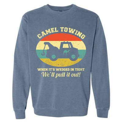 Camel Towing Retro Adult Humor Garment-Dyed Sweatshirt