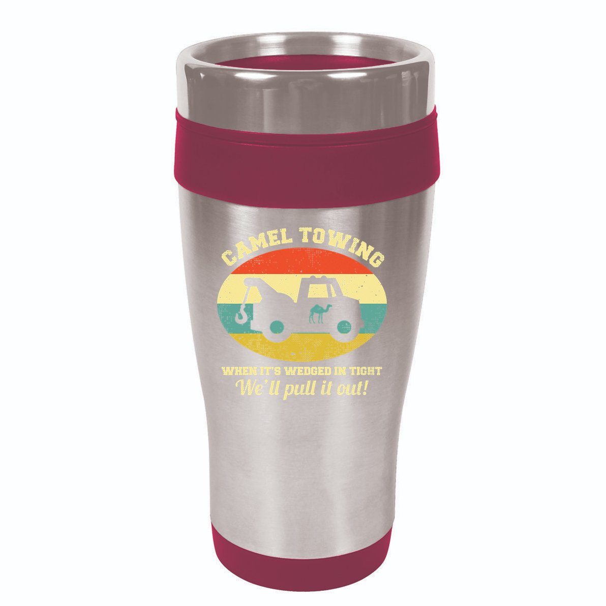 Camel Towing Retro Adult Humor 16oz Travel Tumbler