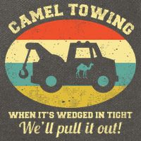 Camel Towing Retro Adult Humor Cotton Canvas Backpack