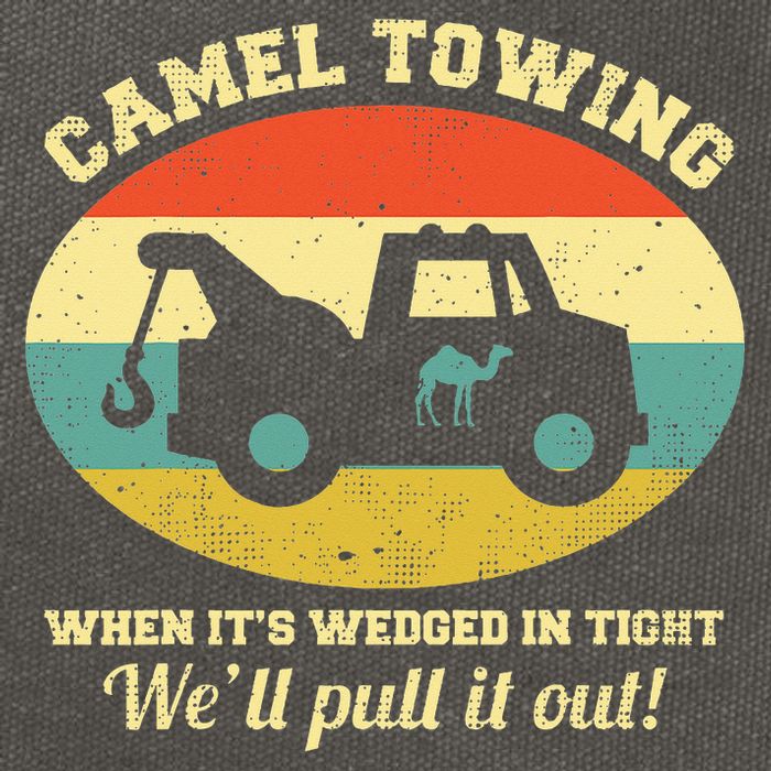 Camel Towing Retro Adult Humor Cotton Canvas Backpack