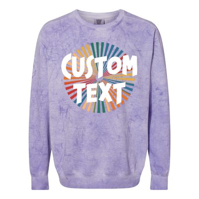 Custom Text Retro Colorful Logo Personalized Design Colorblast Crewneck Sweatshirt