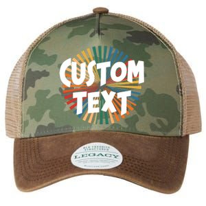 Custom Text Retro Colorful Logo Personalized Design Legacy Tie Dye Trucker Hat