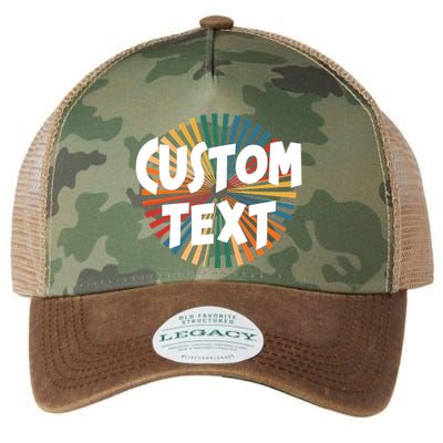Custom Text Retro Colorful Logo Personalized Design Legacy Tie Dye Trucker Hat