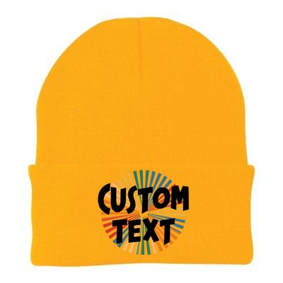 Custom Text Retro Colorful Logo Personalized Design Knit Cap Winter Beanie