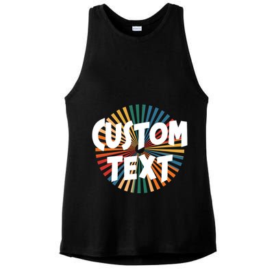 Custom Text Retro Colorful Logo Personalized Design Ladies PosiCharge Tri-Blend Wicking Tank